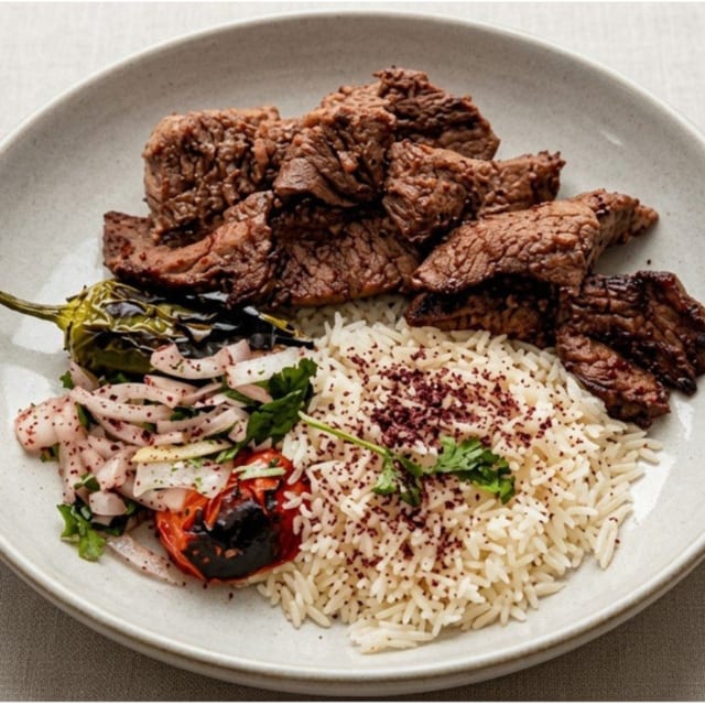 Lamb Kebab Plate.