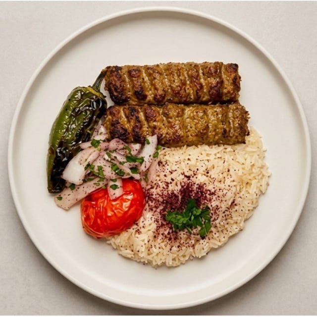 Beef Lule Kebab Plate.